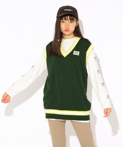 セール Nicola Repipi ニットベスト ロゴワンピセット ワンピース Repipi Armario レピピ アルマリオ のファッション通販 Zozotown
