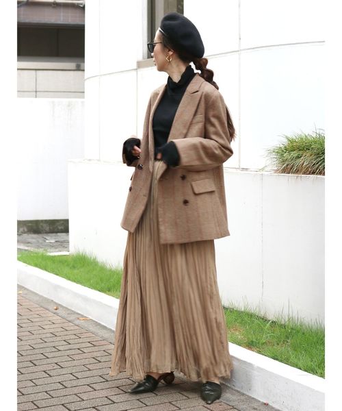 Ungrid（アングリッド）の「ランダムプリーツマキシスカート（スカート・レディース・ブラック/パープル/ベージュ・FREE）」の12枚目の写真