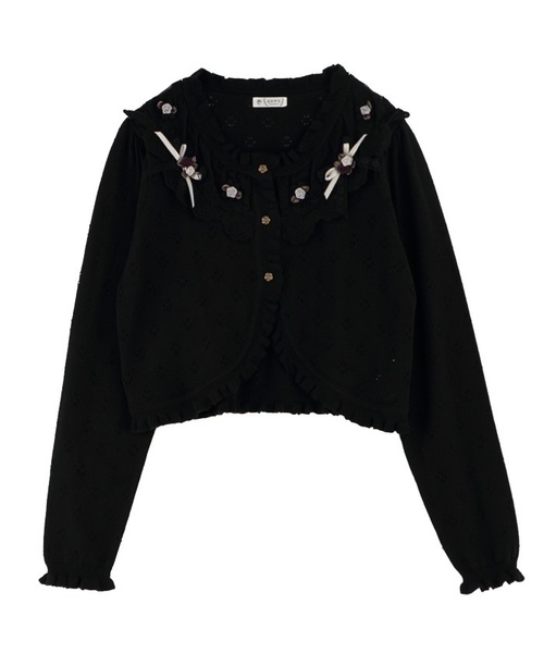 axes femme(アクシーズファム)の「巻きバラニットボレロ axes femme(アクシーズファム)の「巻きバラニットボレロ