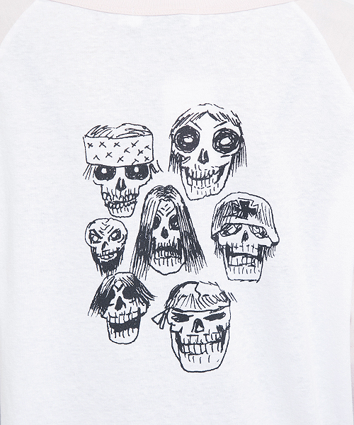 MILKFED.（ミルクフェド）の「BF BB TEE HEAVY METAL　（ベースボールティー/ロゴ/ヘビメタ）（Tシャツ/カットソー・レディース・ブラック/チャコールグレー/ライトピンク・MEDIUM/SMALL）」の7枚目の写真