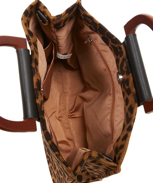 fifth（フィフス）の「バンブーハンドル2wayレオパードバッグ（ハンドバッグ・レディース・ベージュ/ブラウン・FREE）」の5枚目の写真