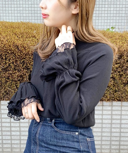 apres jour（アプレジュール）の「楊柳クロスハイネックブラウス【ZOZOTOWN限定アイテム】（シャツ/ブラウス・レディース・ブラック/オフホワイト/ミント/ラベンダー・フリー）」の3枚目の写真