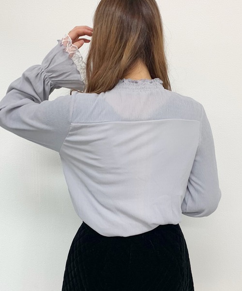apres jour（アプレジュール）の「楊柳クロスハイネックブラウス【ZOZOTOWN限定アイテム】（シャツ/ブラウス・レディース・ブラック/オフホワイト/ミント/ラベンダー・フリー）」の6枚目の写真