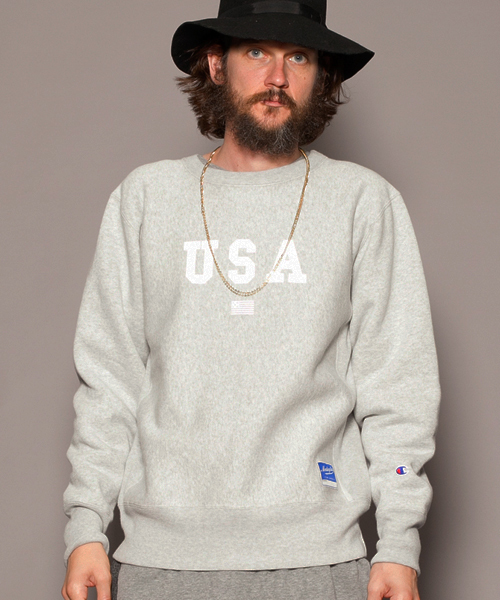 MONKEY TIME(モンキータイム)の「<MT×Champion> ∴ R/W CREW/スウェット ◆(スウェット・メンズ・ホワイト/ライトグレー・SMALL/MEDIUM/LARGE)」の11枚目の写真
