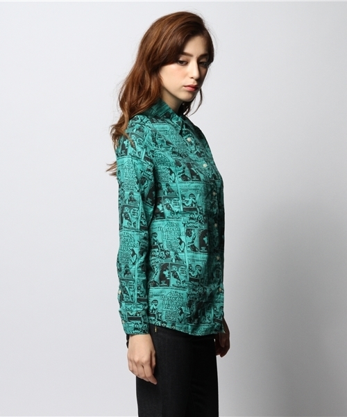 HYSTERIC GLAMOUR（ヒステリックグラマー）の「STRANGE COMIC総柄 長袖SH（シャツ/ブラウス・レディース・ピンク系その他/グリーン系その他/グレー系その他・FREE）」の6枚目の写真