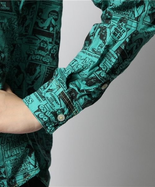 HYSTERIC GLAMOUR（ヒステリックグラマー）の「STRANGE COMIC総柄 長袖SH（シャツ/ブラウス・レディース・ピンク系その他/グリーン系その他/グレー系その他・FREE）」の14枚目の写真