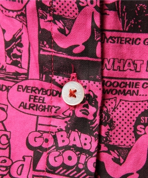 HYSTERIC GLAMOUR（ヒステリックグラマー）の「STRANGE COMIC総柄 長袖SH（シャツ/ブラウス・レディース・ピンク系その他/グリーン系その他/グレー系その他・FREE）」の9枚目の写真