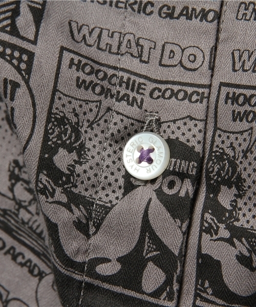 HYSTERIC GLAMOUR（ヒステリックグラマー）の「STRANGE COMIC総柄 長袖SH（シャツ/ブラウス・レディース・ピンク系その他/グリーン系その他/グレー系その他・FREE）」の10枚目の写真