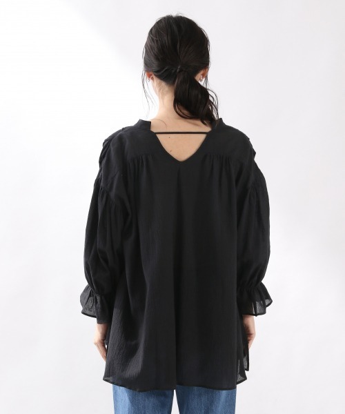 LOWRYS FARM（ローリーズファーム）の「ヨウリュウカフタンブラウス　879459（シャツ/ブラウス・レディース・ブラック/オフホワイト/ピンク・FREE）」の9枚目の写真