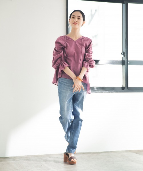 LOWRYS FARM（ローリーズファーム）の「ヨウリュウカフタンブラウス　879459（シャツ/ブラウス・レディース・ブラック/オフホワイト/ピンク・FREE）」の19枚目の写真