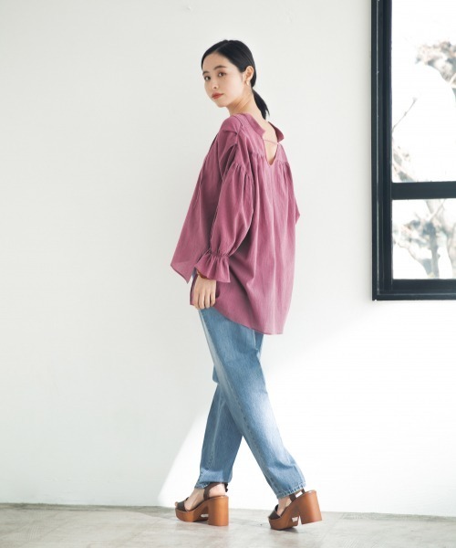 LOWRYS FARM（ローリーズファーム）の「ヨウリュウカフタンブラウス　879459（シャツ/ブラウス・レディース・ブラック/オフホワイト/ピンク・FREE）」の21枚目の写真