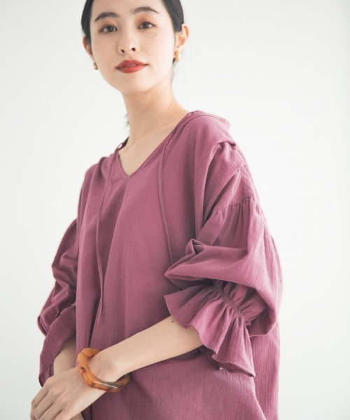 LOWRYS FARM（ローリーズファーム）の「ヨウリュウカフタンブラウス　879459（シャツ/ブラウス・レディース・ブラック/オフホワイト/ピンク・FREE）」の22枚目の写真