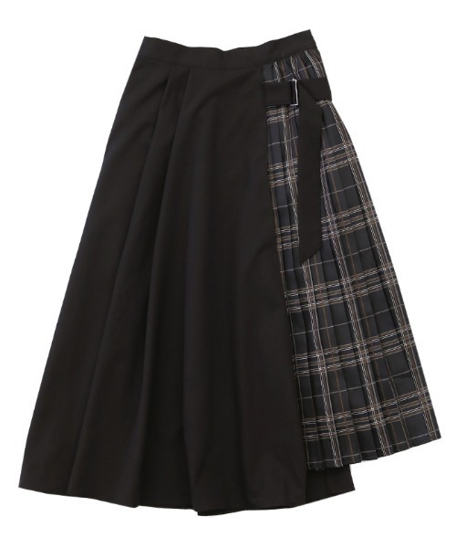 select MOCA（セレクトモカ）の「チェックプリーツ切替スカート（スカート・レディース・ブラック/ベージュ・FREE）」の18枚目の写真