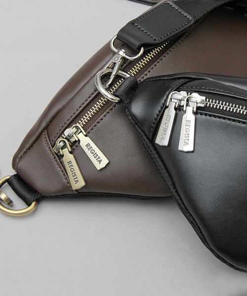 REGiSTA（レジスタ）の「スプリットレザー（牛床革） ウエストポーチ（ボディバッグ/ウエストポーチ・メンズ・ブラック/ダークブラウン/ブラック系その他・FREE）」の16枚目の写真