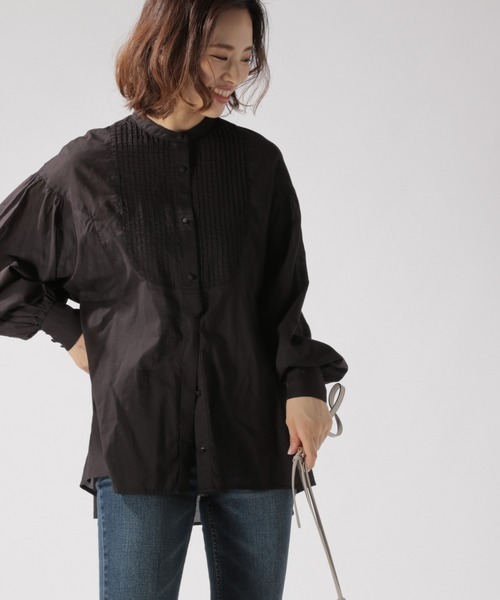 BAYFLOW（ベイフロー）の「VINTAGＥ風シャツ（シャツ/ブラウス・レディース・ブラック/カーキ・FREE）」の9枚目の写真
