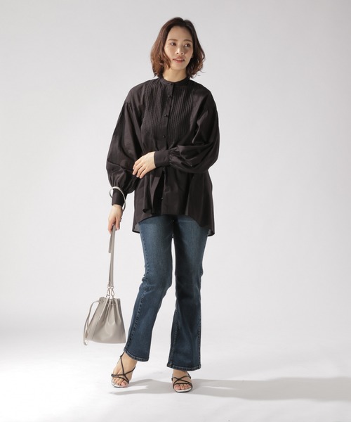 BAYFLOW（ベイフロー）の「VINTAGＥ風シャツ（シャツ/ブラウス・レディース・ブラック/カーキ・FREE）」の7枚目の写真