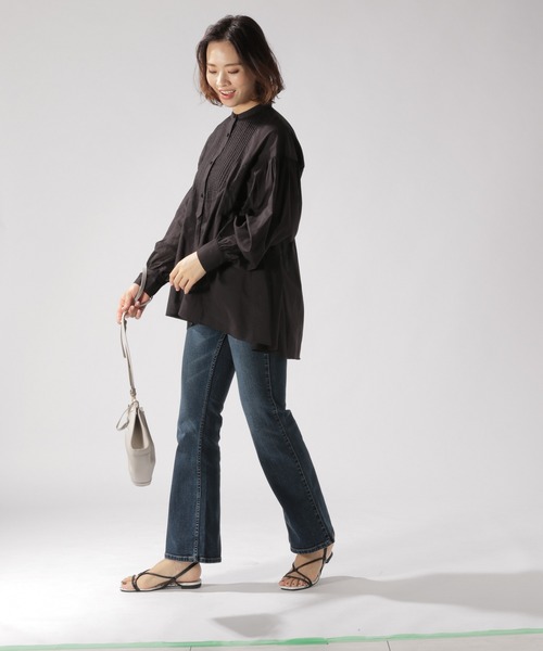 BAYFLOW（ベイフロー）の「VINTAGＥ風シャツ（シャツ/ブラウス・レディース・ブラック/カーキ・FREE）」の8枚目の写真