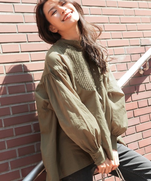 BAYFLOW（ベイフロー）の「VINTAGＥ風シャツ（シャツ/ブラウス・レディース・ブラック/カーキ・FREE）」の21枚目の写真