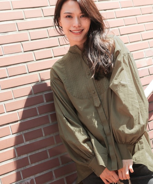 BAYFLOW（ベイフロー）の「VINTAGＥ風シャツ（シャツ/ブラウス・レディース・ブラック/カーキ・FREE）」の22枚目の写真