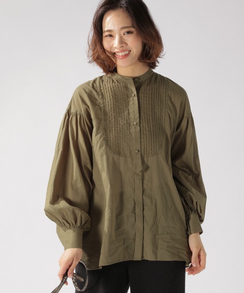 BAYFLOW（ベイフロー）の「VINTAGＥ風シャツ（シャツ/ブラウス・レディース・ブラック/カーキ・FREE）」の3枚目の写真