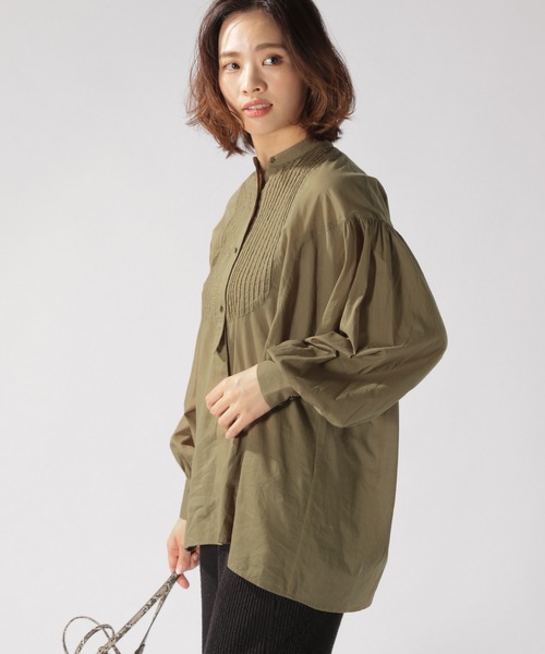 BAYFLOW（ベイフロー）の「VINTAGＥ風シャツ（シャツ/ブラウス・レディース・ブラック/カーキ・FREE）」の4枚目の写真