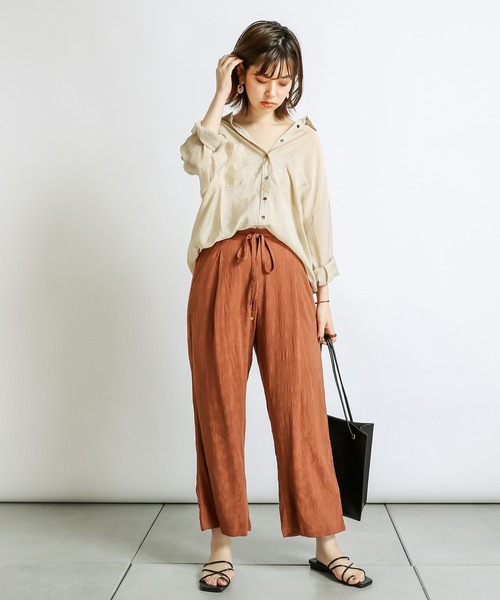 natural couture(ナチュラルクチュール)の「オリエンタルジャガードパンツ(その他パンツ・レディース・アイボリー/ラベンダー/レンガ・FREE)」の5枚目の写真