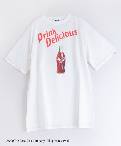 セール M1450 Coca Cola レトロボトルプリントtワンピ Tシャツ カットソー Coca Cola コカコーラ のファッション通販 Zozotown