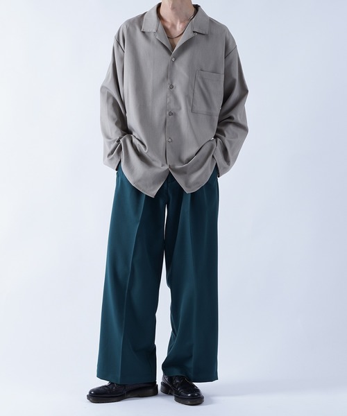 kutir（クティール）の「袖ボタンレスオープンカラーシャツ（シャツ/ブラウス・メンズ・ブラック/オフホワイト/グレイッシュベージュ・MEDIUM/LARGE）」の18枚目の写真