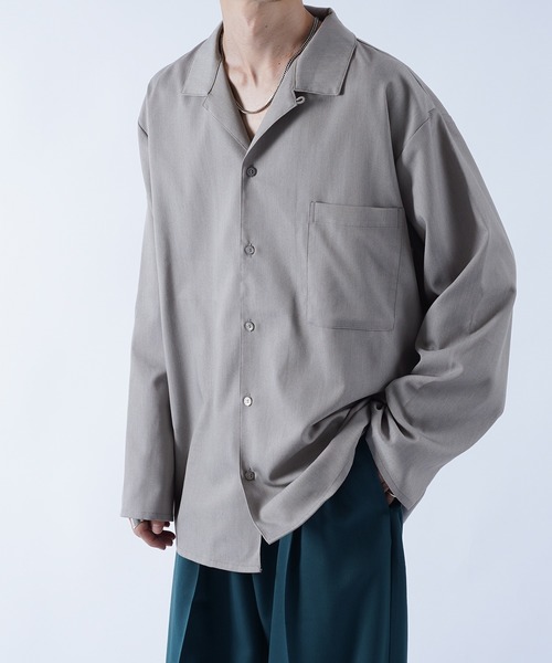 kutir（クティール）の「袖ボタンレスオープンカラーシャツ（シャツ/ブラウス・メンズ・ブラック/オフホワイト/グレイッシュベージュ・MEDIUM/LARGE）」の22枚目の写真