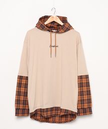 WEGO | WEGO/レイヤードチェックビッグシルエットTシャツ(Tシャツ/カットソー)