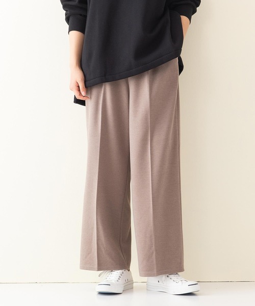 INNOCENT BLUE（イノセントブルー）の「【INNOCENT BLUE/イノセントブルー】フェイクウールセンタープレスパンツ　ワイドパンツ　ストレッチ素材（その他パンツ・レディース・ライトグレー/ブラック/ライトブラウン/ライトベージュ・MEDIUM）」の3枚目の写真
