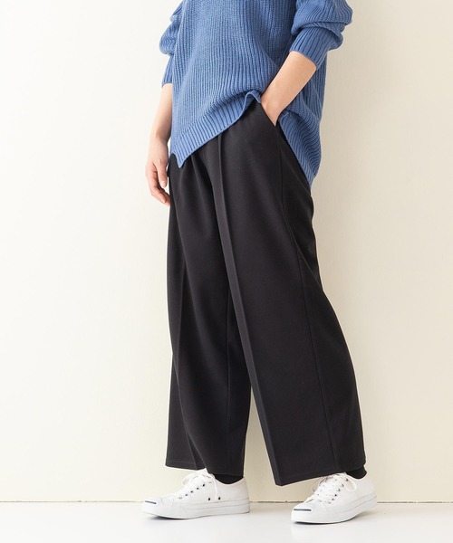 INNOCENT BLUE（イノセントブルー）の「【INNOCENT BLUE/イノセントブルー】フェイクウールセンタープレスパンツ　ワイドパンツ　ストレッチ素材（その他パンツ・レディース・ライトグレー/ブラック/ライトブラウン/ライトベージュ・MEDIUM）」の5枚目の写真