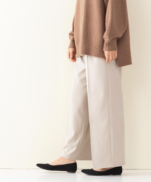 INNOCENT BLUE（イノセントブルー）の「【INNOCENT BLUE/イノセントブルー】フェイクウールセンタープレスパンツ　ワイドパンツ　ストレッチ素材（その他パンツ・レディース・ライトグレー/ブラック/ライトブラウン/ライトベージュ・MEDIUM）」の8枚目の写真