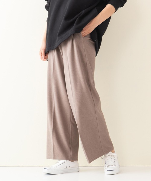 INNOCENT BLUE（イノセントブルー）の「【INNOCENT BLUE/イノセントブルー】フェイクウールセンタープレスパンツ　ワイドパンツ　ストレッチ素材（その他パンツ・レディース・ライトグレー/ブラック/ライトブラウン/ライトベージュ・MEDIUM）」の9枚目の写真