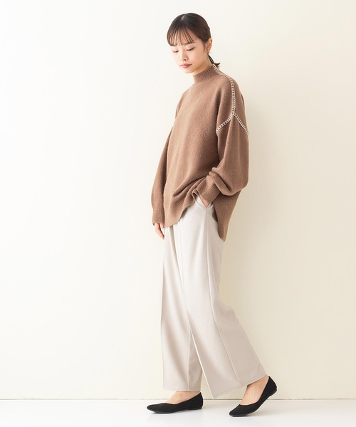 INNOCENT BLUE（イノセントブルー）の「【INNOCENT BLUE/イノセントブルー】フェイクウールセンタープレスパンツ　ワイドパンツ　ストレッチ素材（その他パンツ・レディース・ライトグレー/ブラック/ライトブラウン/ライトベージュ・MEDIUM）」の17枚目の写真