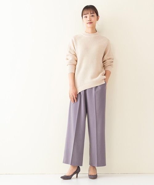 INNOCENT BLUE（イノセントブルー）の「【INNOCENT BLUE/イノセントブルー】フェイクウールセンタープレスパンツ　ワイドパンツ　ストレッチ素材（その他パンツ・レディース・ライトグレー/ブラック/ライトブラウン/ライトベージュ・MEDIUM）」の22枚目の写真