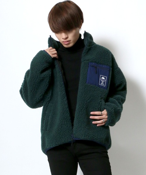 Kappa（カッパ）の「Kappa（カッパ）スタンドカラー シープボアフリースジャケットブルソン メンズ レディース（ブルゾン・メンズ・ベージュ/オフホワイト/ブラック/グリーン/アイボリー/モカ/ブラック系その他/ホワイト系その他/ブラック系その他2/ブラック系その他3/ベージュ系その他/チャコールグレー/ブラック系その他4・S/M/L/XL）」の13枚目の写真