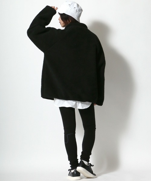 Kappa（カッパ）の「Kappa（カッパ）スタンドカラー シープボアフリースジャケットブルソン メンズ レディース（ブルゾン・メンズ・ベージュ/オフホワイト/ブラック/グリーン/アイボリー/モカ/ブラック系その他/ホワイト系その他/ブラック系その他2/ブラック系その他3/ベージュ系その他/チャコールグレー/ブラック系その他4・S/M/L/XL）」の20枚目の写真