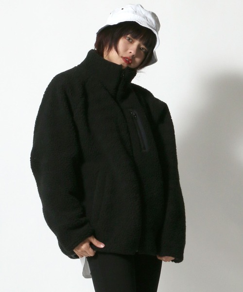 Kappa（カッパ）の「Kappa（カッパ）スタンドカラー シープボアフリースジャケットブルソン メンズ レディース（ブルゾン・メンズ・ベージュ/オフホワイト/ブラック/グリーン/アイボリー/モカ/ブラック系その他/ホワイト系その他/ブラック系その他2/ブラック系その他3/ベージュ系その他/チャコールグレー/ブラック系その他4・S/M/L/XL）」の17枚目の写真