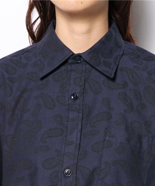 BEAMS BOY（ビームスボーイ）の「BEAMS BOY / ペイズリー スリットシャツワンピース②（シャツワンピース・レディース・チャコールグレー/ネイビー・ONE SIZE）」の8枚目の写真
