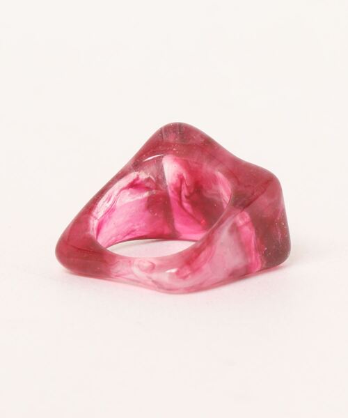 minia（ミニア）の「歪みスクエアフォルムのマーブルリング　◇（リング・レディース・クリア/パープル/ブラウン/グリーン・FREE）」の5枚目の写真