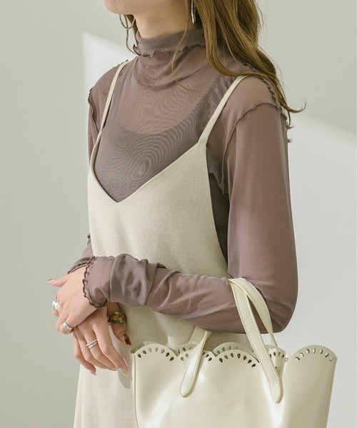 Ambre Neige(アンブルネージュ)の「シアーメロウタートル/【WEB/EC限定商品】(その他トップス・レディース・ラベンダー/ベージュ/ブラック・FREE)」の3枚目の写真