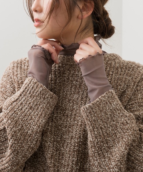 Ambre Neige(アンブルネージュ)の「シアーメロウタートル/【WEB/EC限定商品】(その他トップス・レディース・ラベンダー/ベージュ/ブラック・FREE)」の12枚目の写真