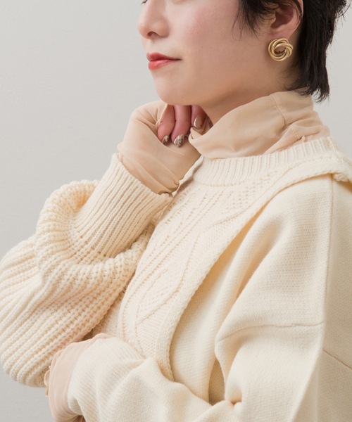 Ambre Neige(アンブルネージュ)の「シアーメロウタートル/【WEB/EC限定商品】(その他トップス・レディース・ラベンダー/ベージュ/ブラック・FREE)」の4枚目の写真