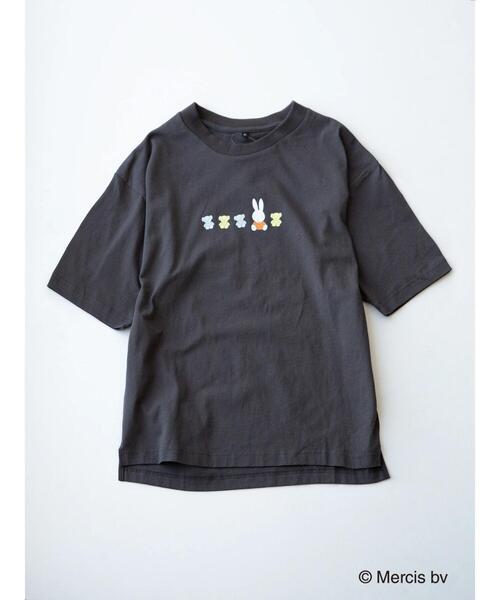 koe（コエ）の「miffy&teddy tshirts*（Tシャツ/カットソー・レディース・ホワイト/チャコールグレー・MEDIUM/LARGE）」の10枚目の写真