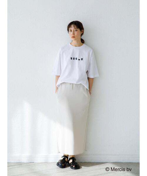 koe（コエ）の「miffy&teddy tshirts*（Tシャツ/カットソー・レディース・ホワイト/チャコールグレー・MEDIUM/LARGE）」の3枚目の写真