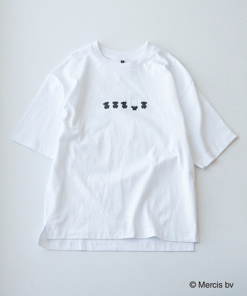 koe（コエ）の「miffy&teddy tshirts*（Tシャツ/カットソー・レディース・ホワイト/チャコールグレー・MEDIUM/LARGE）」の8枚目の写真