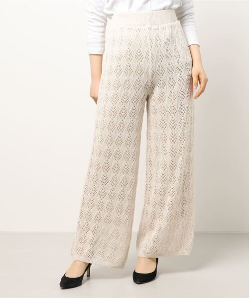 RETRO GIRL（レトロガール）の「スカシ編みパンツ（その他パンツ・レディース・ライトベージュ/オフホワイト/ブラック・FREE）」の18枚目の写真