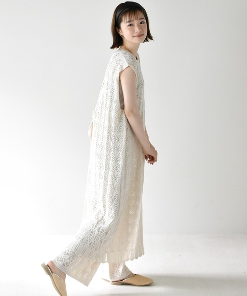 RETRO GIRL（レトロガール）の「スカシ編みパンツ（その他パンツ・レディース・ライトベージュ/オフホワイト/ブラック・FREE）」の6枚目の写真