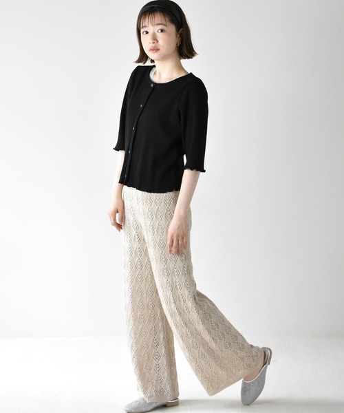 RETRO GIRL（レトロガール）の「スカシ編みパンツ（その他パンツ・レディース・ライトベージュ/オフホワイト/ブラック・FREE）」の10枚目の写真